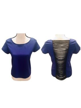 Milky Way Bright Blue Tee with Threading Down Back